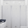 Alcove shower screen Hietakari Infinia 247, aluminium frame, Chinchilla patterned glass