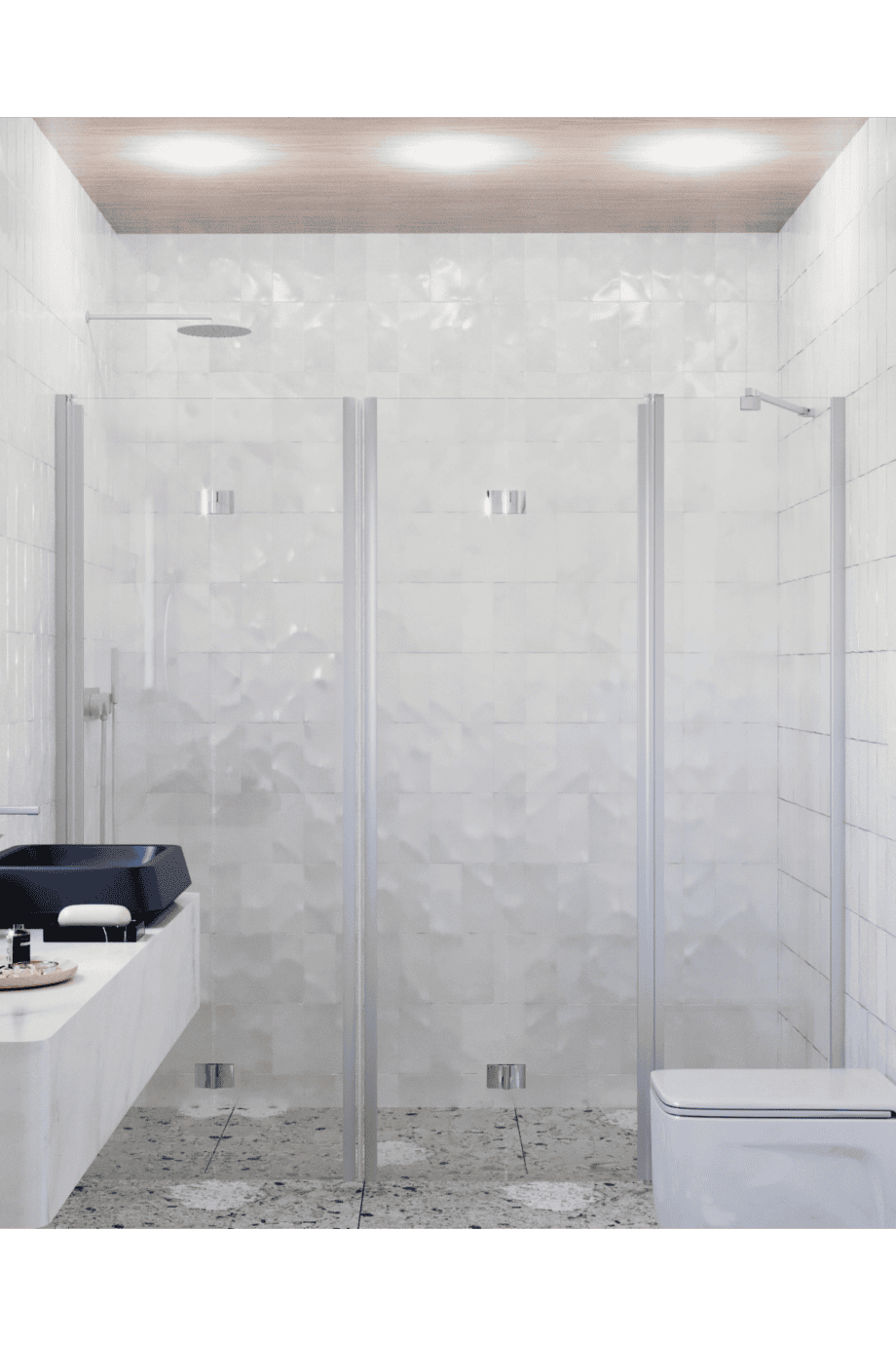 Alcove shower screen Hietakari Infinia 247, folding door + folding door with fixed part – 4