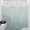 Alcove shower screen Hietakari Infinia 247, aluminium frame, satin frosted glass