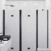 Alcove shower screen Hietakari Infinia 247, black frame, Chinchilla patterned glass