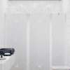 Alcove shower screen Hietakari Infinia 247, white frame, Chinchilla patterned glass