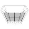 Alcove shower screen Hietakari Infinia 248 – 3D drawing Alcove shower screen Hietakari Infinia 248, hinged door with fixed part + hinged door with fixed part – 3