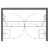 Alcove shower screen Hietakari Infinia 248 – dimension drawing Alcove shower screen Hietakari Infinia 248, hinged door with fixed part + hinged door with fixed part – 2