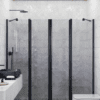Alcove shower screen Hietakari Infinia 248, black frame, grey tinted glass Alcove shower screen Hietakari Infinia 248, black frame, grey tinted glass