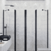 Alcove shower screen Hietakari Infinia 248, black frame, clear glass Alcove shower screen Hietakari Infinia 248, hinged door with fixed part + hinged door with fixed part – 5