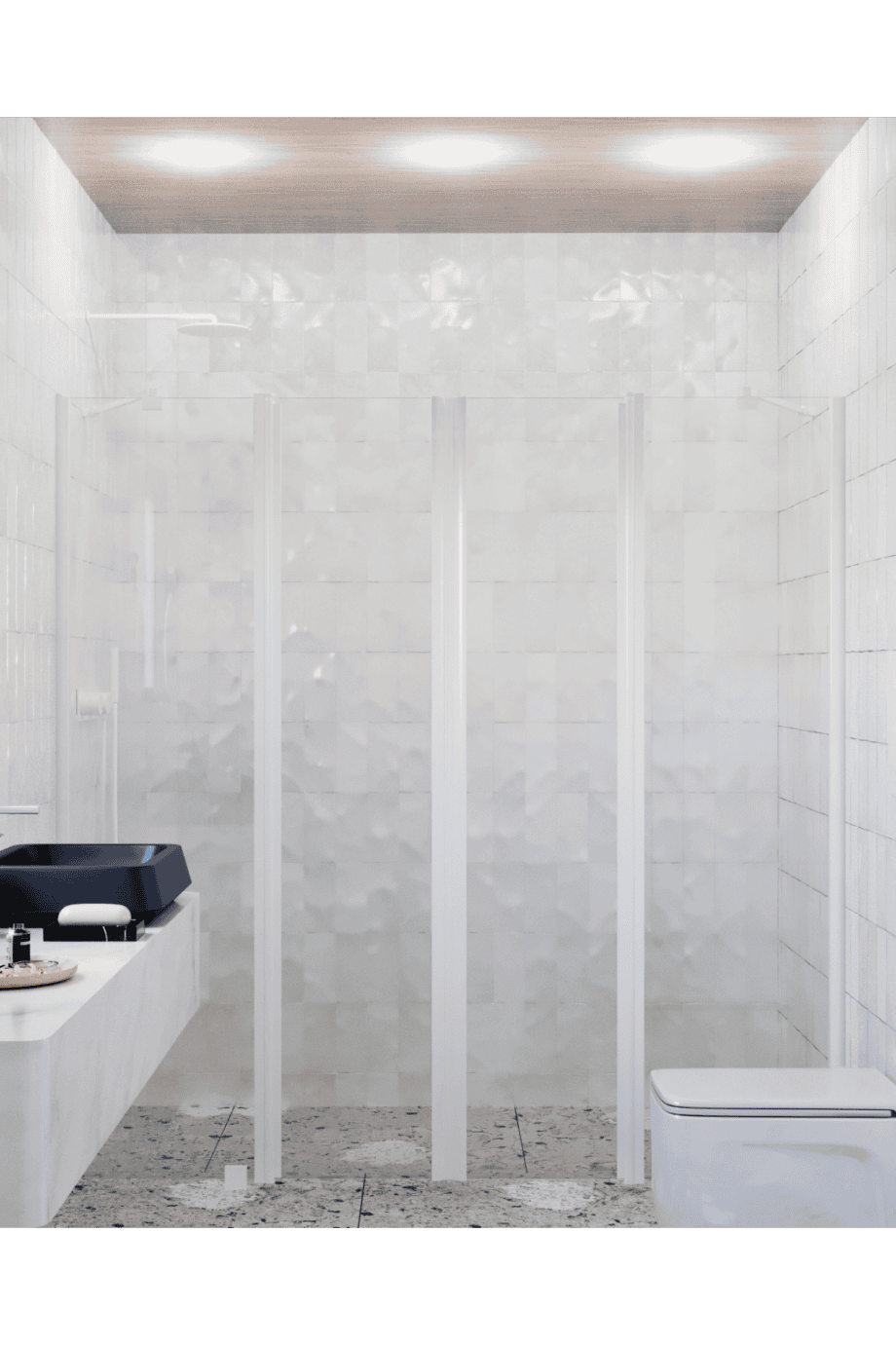 Alcove shower screen Hietakari Infinia 248, white frame, clear glass Alcove shower screen Hietakari Infinia 248, hinged door with fixed part + hinged door with fixed part
