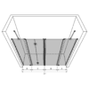 Alcove shower screen Hietakari Infinia 249 – 3D drawing Alcove shower screen Hietakari Infinia 249, hinged door with fixed part + folding door with fixed part – 3