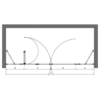 Alcove shower screen Hietakari Infinia 249 – dimension drawing Alcove shower screen Hietakari Infinia 249, hinged door with fixed part + folding door with fixed part – 2