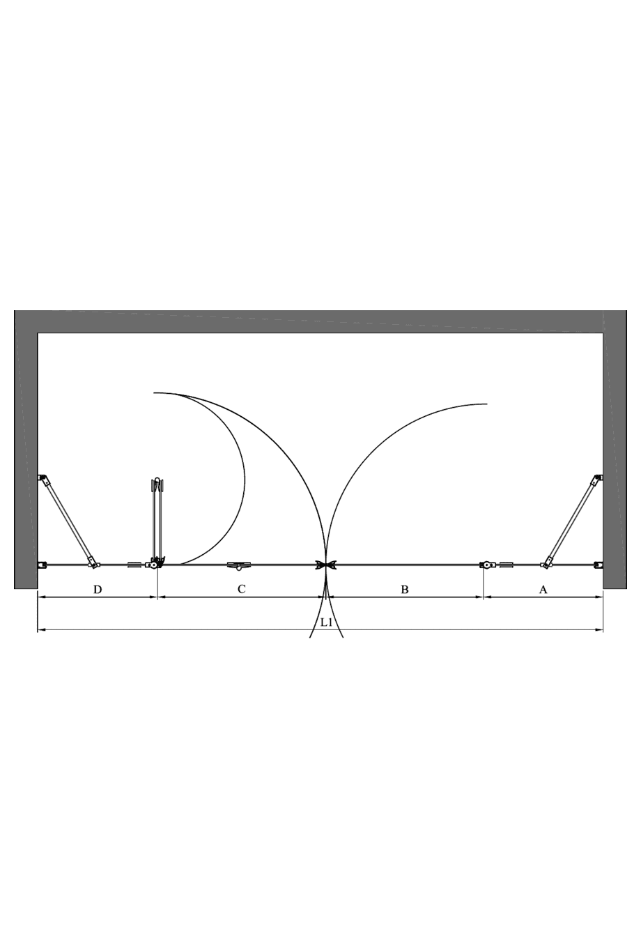 Alcove shower screen Hietakari Infinia 249, hinged door with fixed part + folding door with fixed part – 2