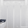Alcove shower screen Hietakari Infinia 249, white frame, Chinchilla patterned glass Alcove shower screen Hietakari Infinia 249, white frame, Chinchilla patterned glass