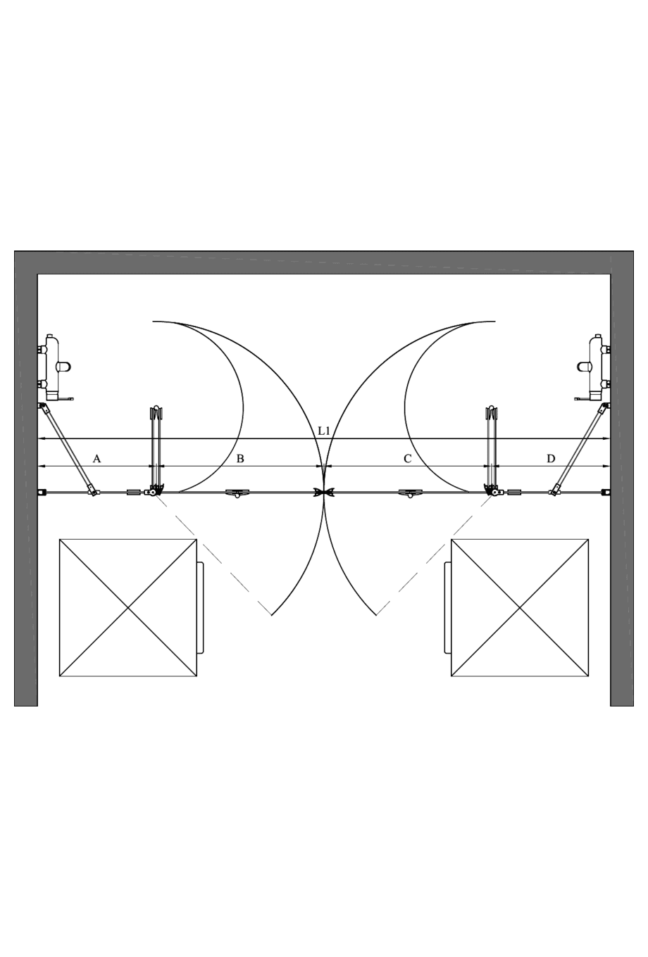 Alcove shower screen Hietakari Infinia 250 – dimension drawing Alcove shower screen Hietakari Infinia 250 – dimension drawing