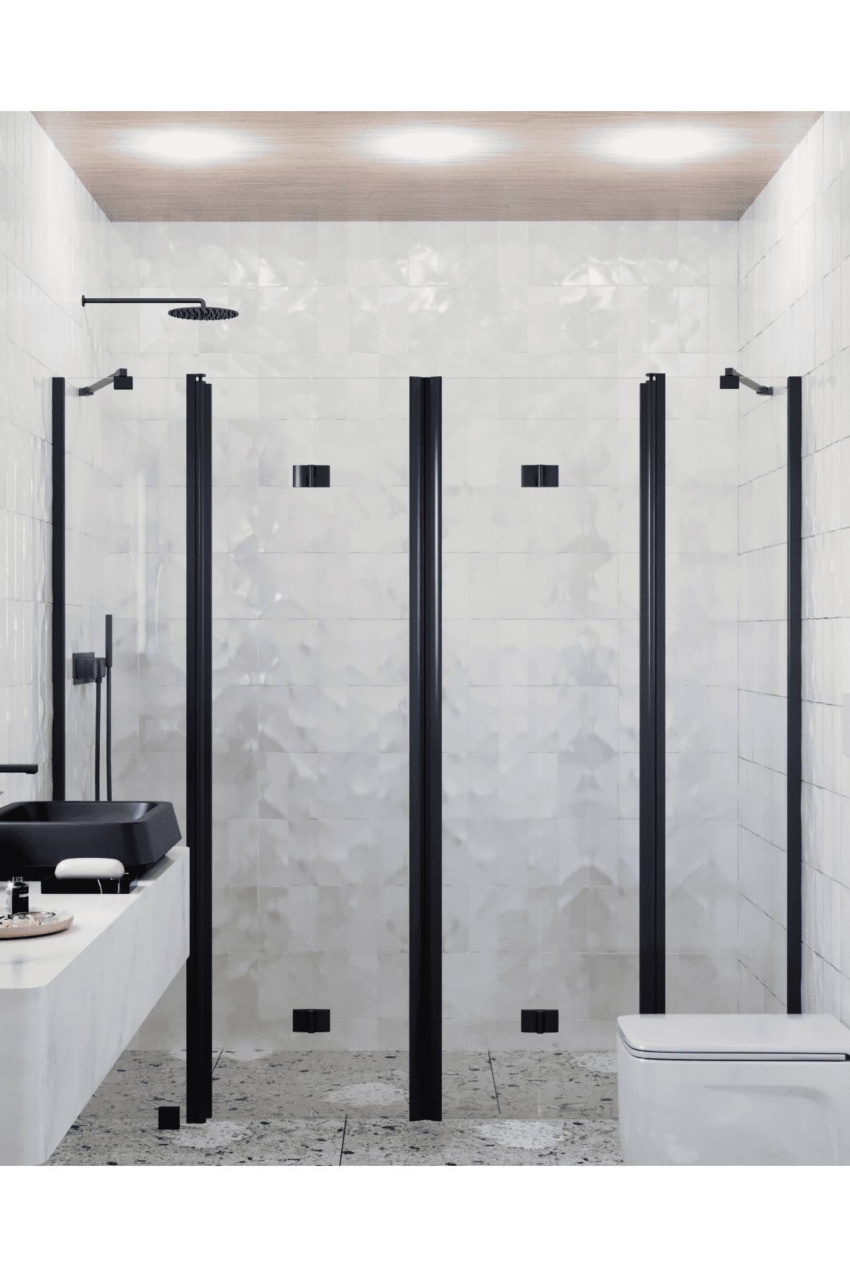 Alcove shower screen Hietakari Infinia 250, folding door with fixed part + folding door with fixed part – 5