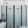Alcove shower screen Hietakari Infinia 250, black frame, satin frosted glass Alcove shower screen Hietakari Infinia 250, black frame, satin frosted glass