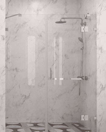 Alcove shower screen Hietakari Vetro 523, chrome fittings, clear glass