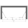 Alcove shower screen Hietakari Vetro 523 – dimension drawing
