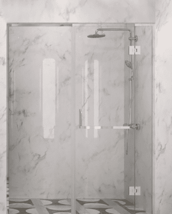 Alcove shower screen Hietakari Vetro 524, chrome fittings, clear glass