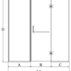 Alcove shower screen Hietakari Vetro 524 – dimension drawing Alcove shower screen Hietakari Vetro 524 – dimension drawing