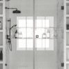 Alcove shower screen Hietakari Vetro 531, black fittings, clear glass Alcove shower screen Hietakari Vetro 531, black fittings, clear glass