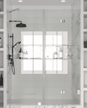 Alcove shower screen Hietakari Vetro 532, chrome fittings, clear glass