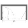 Alcove shower screen Hietakari Vetro 532 – dimension drawing Alcove shower screen Hietakari Vetro 532 – dimension drawing