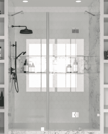 Alcove shower screen Hietakari Vetro 533, chrome fittings, clear glass