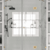 Alcove shower screen Hietakari Vetro 533, brass fittings, clear glass Alcove shower screen Hietakari Vetro 533, brass fittings, clear glass