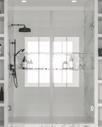 Alcove shower screen Hietakari Vetro 534, chrome fittings, clear glass