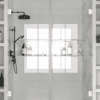 Alcove shower screen Hietakari Vetro 534, white fittings, clear glass