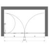 Alcove shower screen Hietakari Vetro 535 – dimension drawing Alcove shower screen Hietakari Vetro 535 – dimension drawing