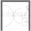 Alcove shower screen Hietakari Vetro 536 – dimension drawing Alcove shower screen Hietakari Vetro 536 – dimension drawing
