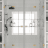 Alcove shower screen Hietakari Vetro 537, brass fittings, clear glass Alcove shower screen Hietakari Vetro 537, brass fittings, clear glass