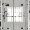 Alcove shower screen Hietakari Vetro 538, black fittings, clear glass Alcove shower screen Hietakari Vetro 538, black fittings, clear glass