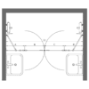Alcove shower screen Hietakari Vetro 539 – dimension drawing Alcove shower screen Hietakari Vetro 539 – dimension drawing