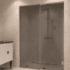 Alcove shower screen Hietakari Vetro 549, chrome fittings, grey tinted glass Alcove shower screen Hietakari Vetro 549, chrome fittings, grey tinted glass