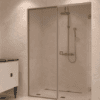 Alcove shower screen Hietakari Vetro 549, brass fittings, clear glass Alcove shower screen Hietakari Vetro 549, brass fittings, clear glass