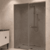 Alcove shower screen Hietakari Vetro 549, Mocha fittings, grey tinted glass Alcove shower screen Hietakari Vetro 549, Mocha fittings, grey tinted glass
