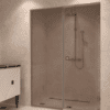Alcove shower screen Hietakari Vetro 549, Mocha fittings, bronze tinted glass Alcove shower screen Hietakari Vetro 549, Mocha fittings, bronze tinted glass