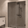 Alcove shower screen Hietakari Vetro 549, black fittings, grey tinted glass Alcove shower screen Hietakari Vetro 549, black fittings, grey tinted glass