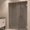 Alcove shower screen Hietakari Vetro 549, Sand fittings, grey tinted glass Alcove shower screen Hietakari Vetro 549, Sand fittings, grey tinted glass