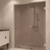 Alcove shower screen Hietakari Vetro 549, Sand fittings, bronze tinted glass Alcove shower screen Hietakari Vetro 549, Sand fittings, bronze tinted glass