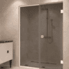 Alcove shower screen Hietakari Vetro 549, white fittings, grey tinted glass Alcove shower screen Hietakari Vetro 549, white fittings, grey tinted glass