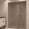 Alcove shower screen Hietakari Vetro 550, chrome fittings, bronze tinted glass Alcove shower screen Hietakari Vetro 550, chrome fittings, bronze tinted glass