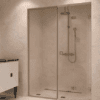Alcove shower screen Hietakari Vetro 550, brass fittings, clear glass Alcove shower screen Hietakari Vetro 550, brass fittings, clear glass