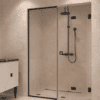 Alcove shower screen Hietakari Vetro 550, black fittings, clear glass Alcove shower screen Hietakari Vetro 550, black fittings, clear glass