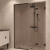 Alcove shower screen Hietakari Vetro 550, black fittings, bronze tinted glass Alcove shower screen Hietakari Vetro 550, black fittings, bronze tinted glass