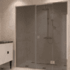 Alcove shower screen Hietakari Vetro 551, chrome fittings, grey tinted glass Alcove shower screen Hietakari Vetro 551, chrome fittings, grey tinted glass