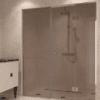 Alcove shower screen Hietakari Vetro 551, chrome fittings, bronze tinted glass Alcove shower screen Hietakari Vetro 551, chrome fittings, bronze tinted glass