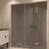 Alcove shower screen Hietakari Vetro 551, brass fittings, grey tinted glass Alcove shower screen Hietakari Vetro 551, brass fittings, grey tinted glass