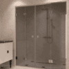 Alcove shower screen Hietakari Vetro 553, chrome fittings, grey tinted glass Alcove shower screen Hietakari Vetro 553, chrome fittings, grey tinted glass