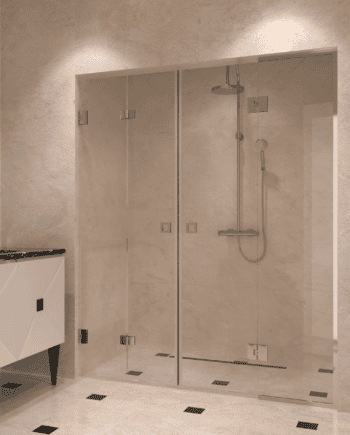 Alcove shower screen Hietakari Vetro 553, chrome fittings, clear glass